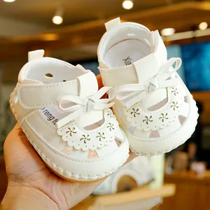 Infant Baby Girls Princess Sandals Soft Sole Prewalker Shoes Bow Floral Hollow Out Summer First Walkers Sandals