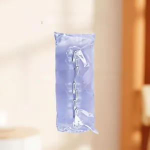 Detailed view of six transparent adhesive wall hooks in purple retail plastic packaging