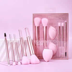Professional Makeup Brushes And Beauty Blender Sponges Synthetic Fiber Bristles For Foundation Powder Eye Shadow Blush Cosmetic Tools Portable