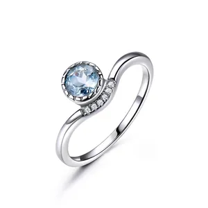 925 Sterling Silver Ring For Women Natural Peridot Amethyst Zirconia Wave Bypass Open Ring Elegant Fine Jewelry Gift