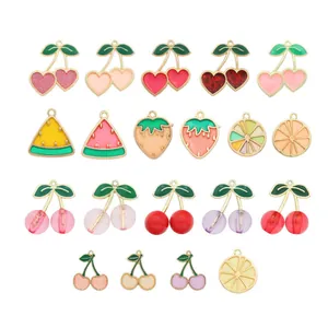 Pendentifs fruits variés avec pastèque et cerise pour la création de bijoux DIY