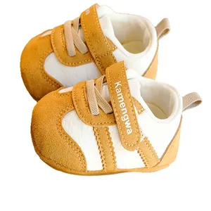 Breathable baby walking shoes with soft non-slip sole and Velcro straps for infants