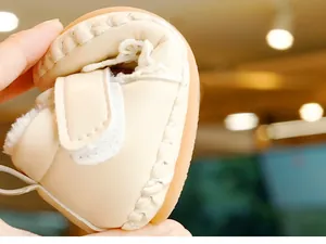 Highly flexible rubber sole of fleece-lined baby winter shoes for toddlers