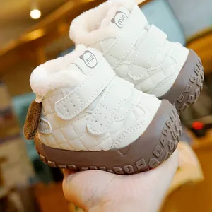 Baby Winter Snow Boots Faux Fur Lined Thick Warm First Walkers Toddler Shoes Non Slip Quilted PU Leather Bear Toddler Boots