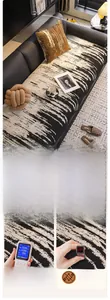 Detail of chenille sofa cushion showing eco-friendly non-formaldehyde testing results