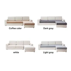 L-shaped lamb wool sofa covers in four colors with non-slip texture and minimalist style