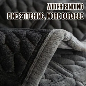 Thick charcoal grey milk velvet sofa cover with diamond quilting and reinforced edges