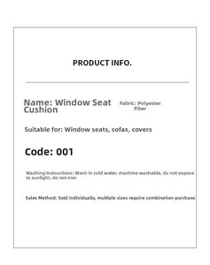 Detailed polyester sofa cover product info showing machine wash and care instructions