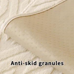 Housse de coussin de canapé en peluche épaisse avec granules antidérapantes