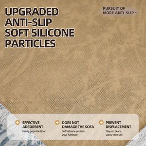 Non-slip back of chenille sofa cover featuring high-density soft silicone particles