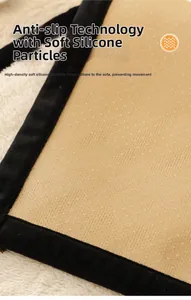 Detailed close-up of high-density silicone anti-slip particles on thickened sofa cover