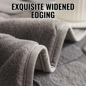 Close-up of premium gray rabbit plush sofa cushion with wide reinforced stitched edges