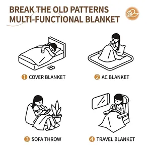 Vielseitige dicke Fleece Sofa-Überwurfdecke für Wohnzimmer, Bett und Reisen im Auto