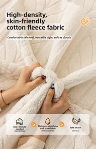 Close-up of thick beige plush sofa cushion fabric showing soft texture and high density