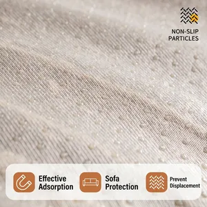 Classic chenille sofa cushion with non-slip silicone backing and textured fabric base