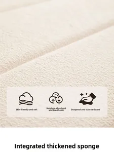 Close-up of soft white teddy velvet fabric texture and breathable high-density sponge