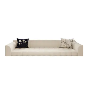 Modern teddy velvet bay window mat and non-slip tatami cushion in minimalist cream white