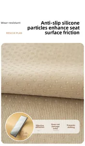 Detail of non-slip silicone particles on thick chenille sofa cover with macro texture