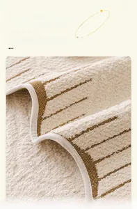 Detail of thickened velvet sofa cover showing wide white border and striped texture