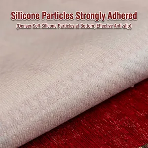 Red chenille sofa cushion with non-slip silicone backing and high-density soft particles
