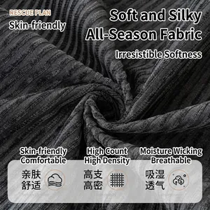 Deep grey chenille sofa cover with thick striped texture for all-season use