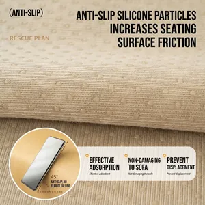Thick chenille sofa cover with non-slip silicone texture and waffle grid pattern