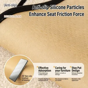 Thick teddy fleece sofa cushion with anti-slip silicone particles on the back