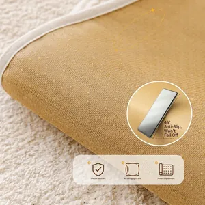 Thick velvet sofa cover with non-slip silicone backing and cat scratch protection