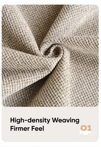 Close-up of high-density waterproof sofa cover showing thick gray textured woven fabric