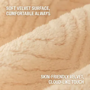Cream colored non-slip irregular sofa cover made of soft plush fabric with cloud-like texture