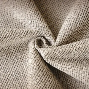 Textured chenille sofa throw blanket with high-density weave in premium beige grey