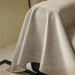 Minimalist beige heavy-duty waterproof sofa cover with thick waffle weave texture