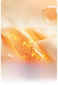 Macro view of thermal fabric fiber absorbing moisture to generate heat for sofa cushion