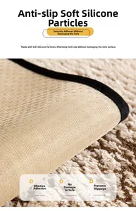 Detail of non-slip soft silicone particles on beige sofa cover for furniture protection