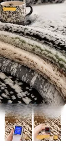 Detail of plush velvet sofa cover showing wave texture and formaldehyde safety testing
