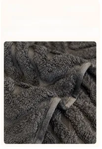 Detailed close-up of dark grey plush sofa cover with premium widened edging texture
