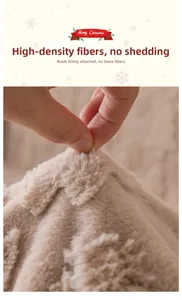 Detail of high-density plush sofa cover fibers showing anti-shedding Christmas fabric