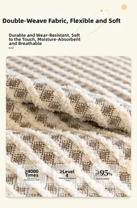 Detail view of double-thread woven velvet fabric showing soft texture and geometric patterns