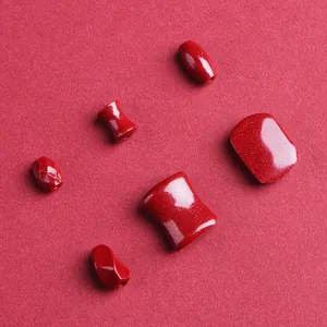 Natural cinnabar red quartz spacer beads with golden sparkles for DIY jewelry making