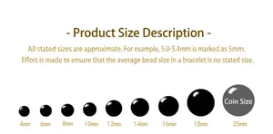 Size guide for Cinnabar beads ranging from 4mm to 25mm for jewelry making