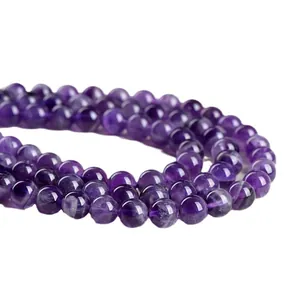 Perle tonde in ametista naturale per gioielli fai da te fatti a mano e bracciali