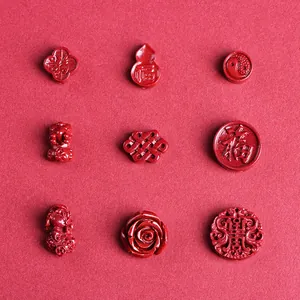 Red Cinnabar carved charms collection with Pixiu, Gourd, and Rose patterns for jewelry