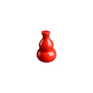 Traditional red cinnabar gourd pendant with smooth finish and top opening design