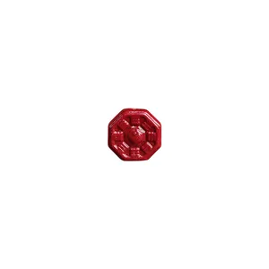 Perle rouge de Tai Chi Bagua en cinabre avec finition métallique polie et gravure en relief
