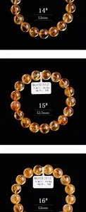 Gedetailleerde vergelijking van 12mm en 12,5mm natuurlijke citrien armbanden met labels