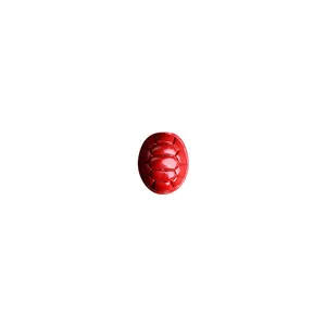 Red cinnabar bead with hexagonal turtle shell texture for bracelet jewelry making