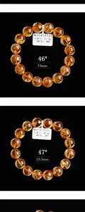 Detailweergave van 7A natuurlijke citrien kristallen armbanden met hoge transparantie