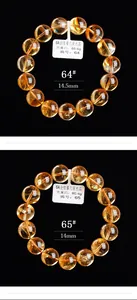 Detail van 14 mm en 14,5 mm natuurlijke citrien kristallen armbanden met interne texturen