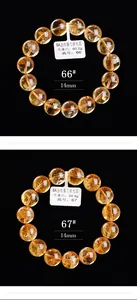 Detailopname van twee 14mm gouden citrien armbanden met natuurlijke insluitingen