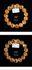 Detail van natuurlijke citrien kralenarmbanden van 14,5 mm met 6A goudrode helderheid